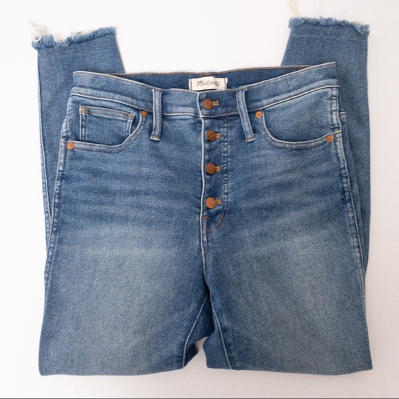 Madewell 10" High-Rise Skinny Jeans Cordova Wash: Button-Front Edition Size 30 - Picture 9 of 14